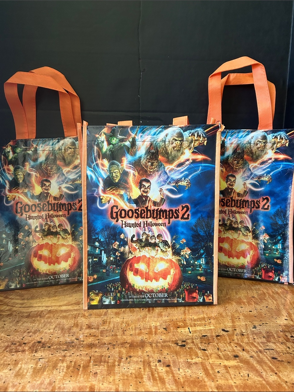 GOOSEBUMPS 2 2018 Haunted Halloween Reusable Medium Size Tote Bags X 3
